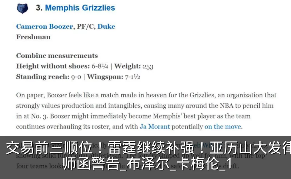 交易前三顺位!雷霆继续补强!亚历山大发律师函警告_布泽尔_卡梅伦_1