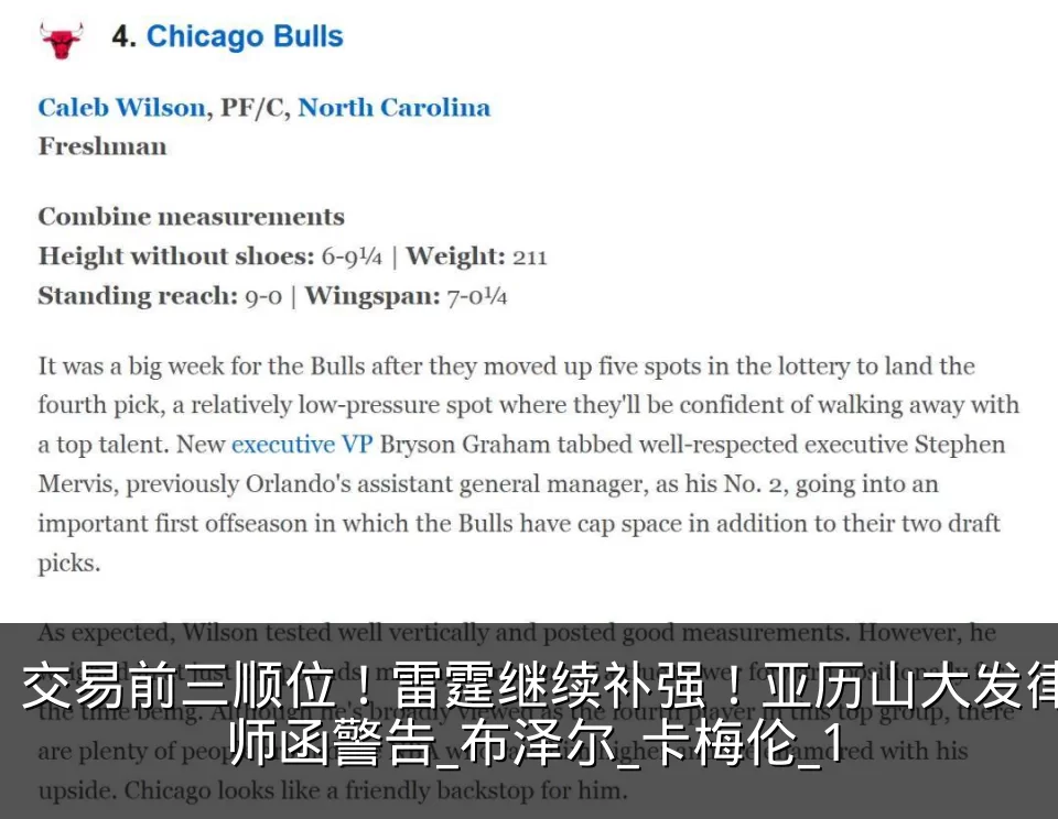 交易前三顺位!雷霆继续补强!亚历山大发律师函警告_布泽尔_卡梅伦_1